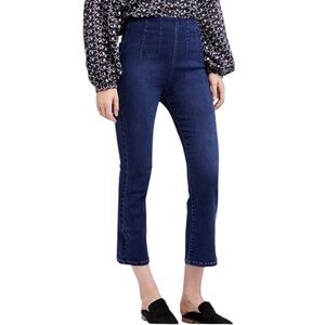 Free People Pull-On Crop Flare Jeans Women 27 Blue Denim OB736667